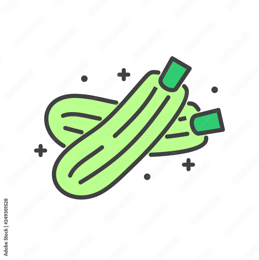 Poster zucchini line icon on white background for graphic and web design, modern simple vector sign. intern