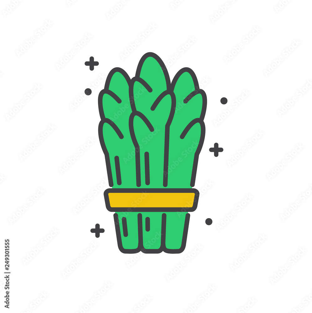 Poster asparagus line icon on white background for graphic and web design, modern simple vector sign. inter