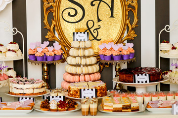 Luxury candy bar with delicious sweets