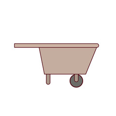 wheelbarrow of wooden isolated icon