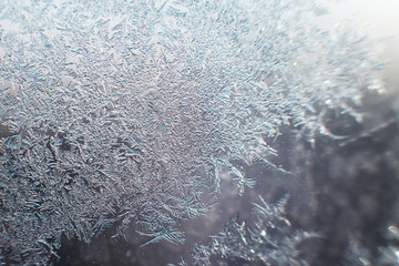 snow pattern on the glass from frost