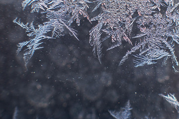 snow pattern on the glass from frost