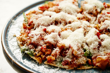 Pizza with parmesan cheese 