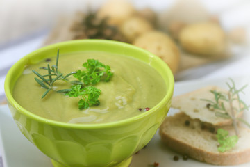 soupe de légume vert