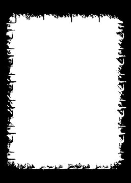 Abstract Decorative Black & White Photo Frame. Type Text Inside, Use as Overlay or for Layer / Clipping Mask