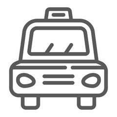 Taxi line icon, transport and car, cab sign, vector graphics, a linear pattern on a white background.