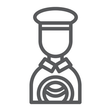 recommend clip art: Taxi driver line icon, person and car, cab driver sign, vector graphics, a linear pattern on a white background.