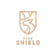 Deer Shield Logo Symbol Vector Graphic Design