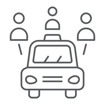 taxi with passengers line art clip art preview