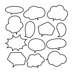 Obraz premium Various stickers of white speech bubbles vector set - stock vector