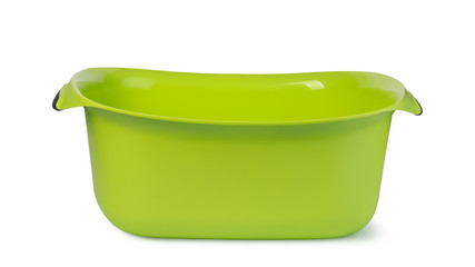 green plastic wash bowl