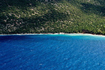Green hills and blue water, Greece, Kefalonia