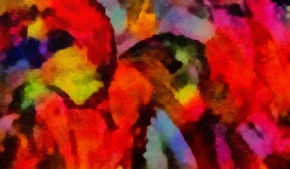 Colorful scratched grunge texture. Dry oil strokes background. Design pattern.