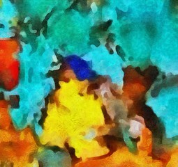 Colorful scratched grunge texture. Dry oil strokes background. Design pattern.