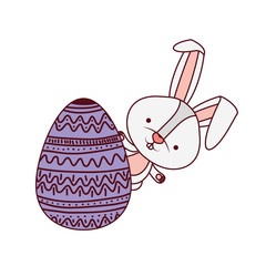 easter rabbit with egg isolated icon