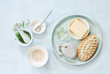 Spa cosmetics and skin treatment stuff