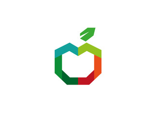 Fototapeta premium Creative Geometric Abstract Apple Logo