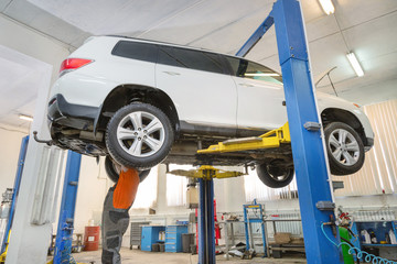 Car in service center