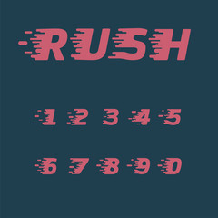 'Rush' character set, vector illustration