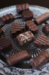 Mixed Chocolates in glass bowl