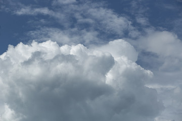 Lush clouds in the blue sky