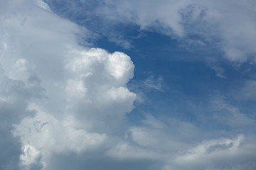 Lush clouds in the blue sky