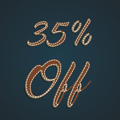Realistic leather percentage set, vector illustration