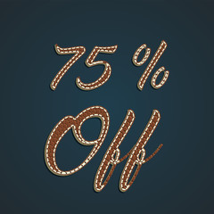 Realistic leather percentage set, vector illustration