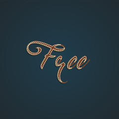 Realistic leather word, vector illustration