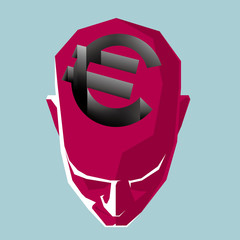 The euro symbol above the head, Form a deep trap.