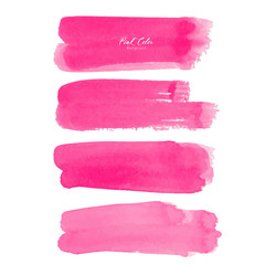 Pink brush stroke watercolor on white background. Vector illustration.