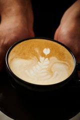 Latte art with barista 