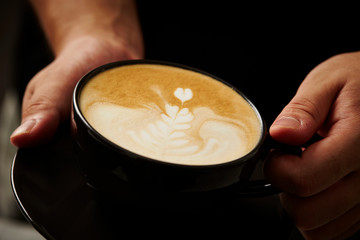 Latte art with barista 