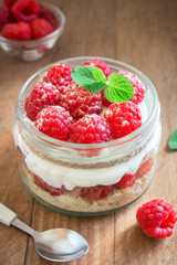Raspberry layered dessert