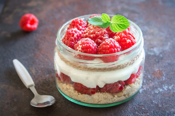 Raspberry layered dessert