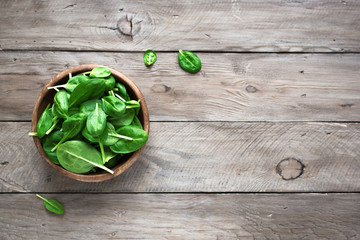 Green spinach leaves