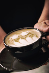 Latte art with barista 