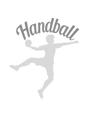 Fototapeta na wymiar design text logo silhouette umriss handball ball werfen punkten springen einwurf verein fan team mannschaft clipart design mann junge spaß sport cool