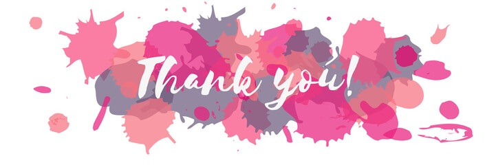Thank You on watercolor background