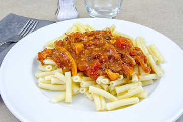 pâtes au poulet,  sauce provençale