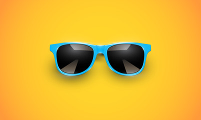 Realistic vector sunglasses on a colorful background, vector illustration