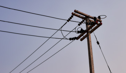 Electricity post with transmission power