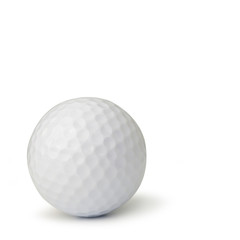 Golf ball on white background. (clipping path)