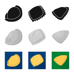 Vector design of products  and cooking sign. Set of products  and appetizer vector icon for stock.