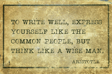 write well Aristotle