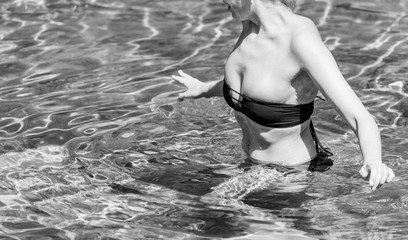 Young woman swimming