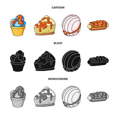 Vector illustration of confectionery and culinary logo. Set of confectionery and product stock vector illustration.