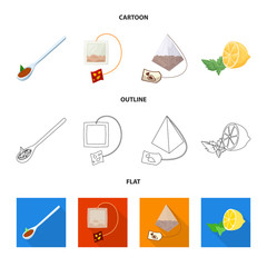 Isolated object of healthy and floral  icon. Set of healthy and gradient stock symbol for web.