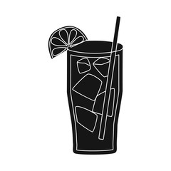 Vector design of cocktail and glass symbol. Collection of cocktail and piece vector icon for stock.