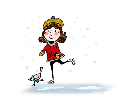 Pattinatrice A Rotelle Termoadesivo Strass